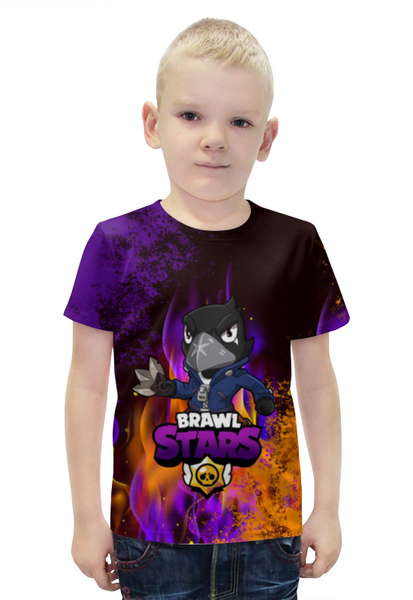 Заказать детскую футболку в Москве. Футболка с полной запечаткой для мальчиков Brawl Stars CROW от weeert - готовые дизайны и нанесение принтов.
