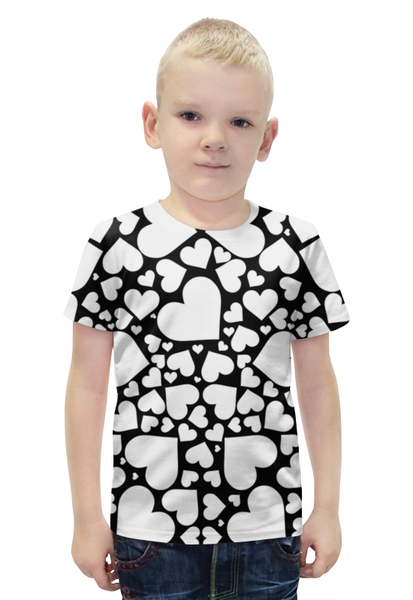 Заказать детскую футболку в Москве. Футболка с полной запечаткой для мальчиков Сердечки от THE_NISE  - готовые дизайны и нанесение принтов.