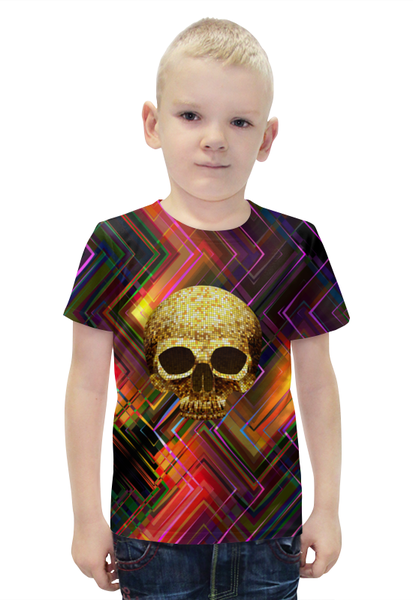 Заказать детскую футболку в Москве. Футболка с полной запечаткой для мальчиков Черепушка от THE_NISE  - готовые дизайны и нанесение принтов.