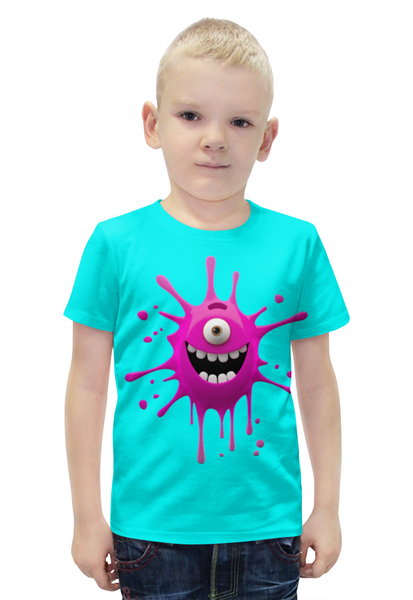 Заказать детскую футболку в Москве. Футболка с полной запечаткой для мальчиков Монстр от Violet - готовые дизайны и нанесение принтов.
