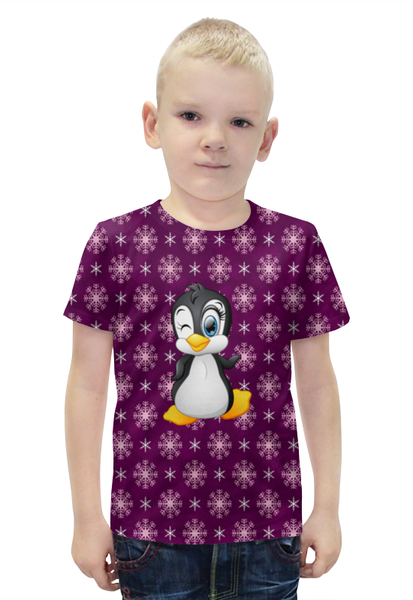 Заказать детскую футболку в Москве. Футболка с полной запечаткой для мальчиков Пингвинчик от THE_NISE  - готовые дизайны и нанесение принтов.