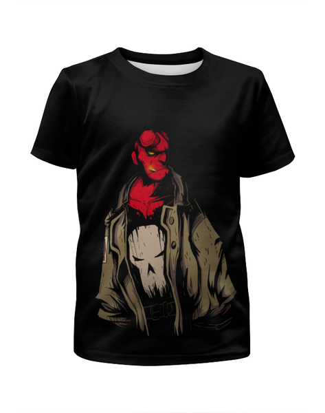 Заказать детскую футболку в Москве. Футболка с полной запечаткой для мальчиков Hellboy от scoopysmith - готовые дизайны и нанесение принтов.