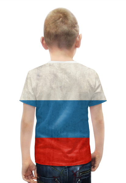 Заказать детскую футболку в Москве. Футболка с полной запечаткой для мальчиков Флаг Российской Федерации от Leichenwagen - готовые дизайны и нанесение принтов.