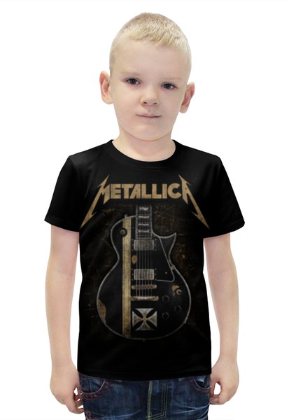 Заказать детскую футболку в Москве. Футболка с полной запечаткой для мальчиков Metallica от geekbox - готовые дизайны и нанесение принтов.