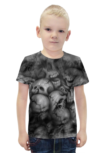 Заказать детскую футболку в Москве. Футболка с полной запечаткой для мальчиков Черепа от Илья - готовые дизайны и нанесение принтов.