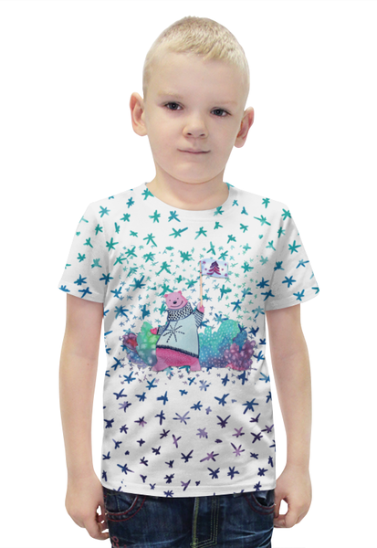 Заказать детскую футболку в Москве. Футболка с полной запечаткой для мальчиков медведь от THE_NISE  - готовые дизайны и нанесение принтов.