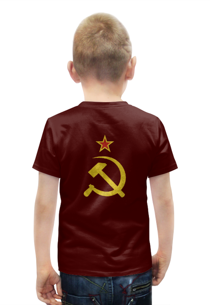 Заказать детскую футболку в Москве. Футболка с полной запечаткой для мальчиков Сталин - Я вернусь от Leichenwagen - готовые дизайны и нанесение принтов.