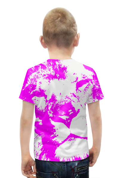 Заказать детскую футболку в Москве. Футболка с полной запечаткой для мальчиков Розовый лев от Мурад Мокран - готовые дизайны и нанесение принтов.