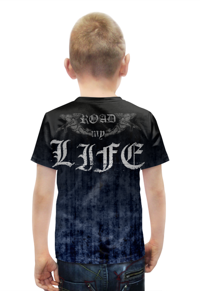 Заказать детскую футболку в Москве. Футболка с полной запечаткой для мальчиков ROAD MY LIFE от Алексс Неро - готовые дизайны и нанесение принтов.