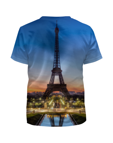Заказать детскую футболку в Москве. Футболка с полной запечаткой для мальчиков Париж эйфлева  башня от Fil6 - готовые дизайны и нанесение принтов.