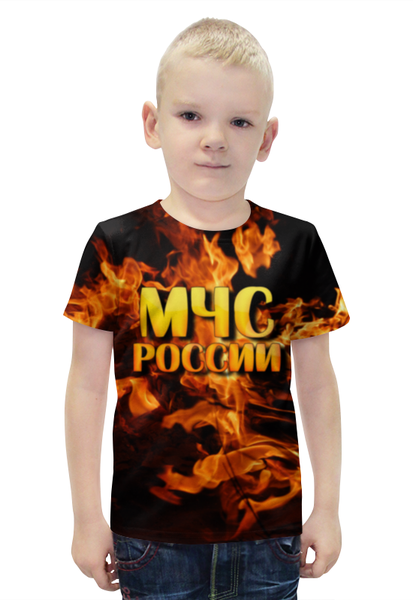 Заказать детскую футболку в Москве. Футболка с полной запечаткой для мальчиков МЧС России от weeert - готовые дизайны и нанесение принтов.