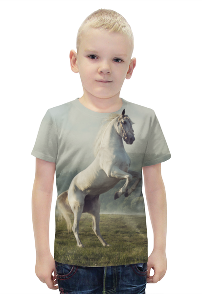 Заказать детскую футболку в Москве. Футболка с полной запечаткой для мальчиков Лошадь от THE_NISE  - готовые дизайны и нанесение принтов.