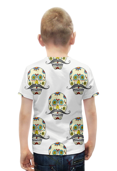 Заказать детскую футболку в Москве. Футболка с полной запечаткой для мальчиков Роспись на черепе от THE_NISE  - готовые дизайны и нанесение принтов.