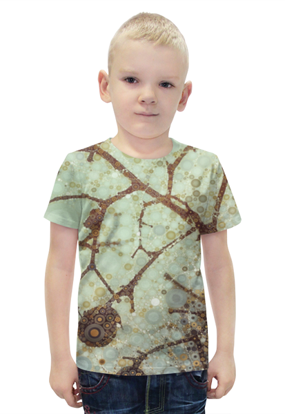 Заказать детскую футболку в Москве. Футболка с полной запечаткой для мальчиков Ветки от Niq=D - готовые дизайны и нанесение принтов.