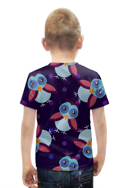 Заказать детскую футболку в Москве. Футболка с полной запечаткой для мальчиков Симпатичные совята от Yaroslava - готовые дизайны и нанесение принтов.