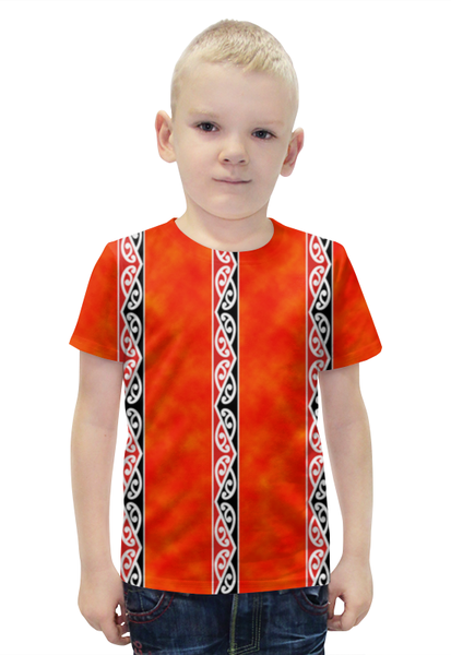 Заказать детскую футболку в Москве. Футболка с полной запечаткой для мальчиков Узор маори от orca - готовые дизайны и нанесение принтов.