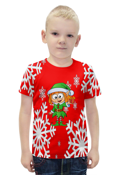 Заказать детскую футболку в Москве. Футболка с полной запечаткой для мальчиков Эльф и подарок от THE_NISE  - готовые дизайны и нанесение принтов.