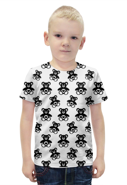 Заказать детскую футболку в Москве. Футболка с полной запечаткой для мальчиков Черно-белые мишки от Илья Щеблецов - готовые дизайны и нанесение принтов.