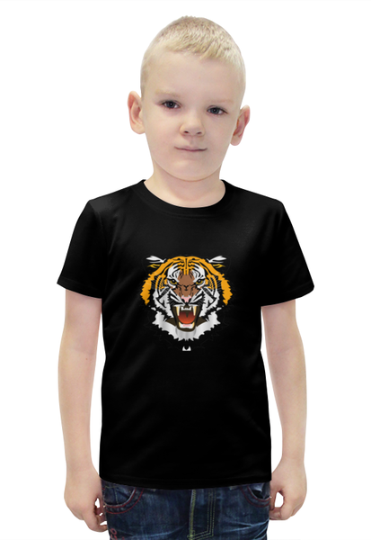 Заказать детскую футболку в Москве. Футболка с полной запечаткой для мальчиков Охрана-Тигр от armyshop - готовые дизайны и нанесение принтов.