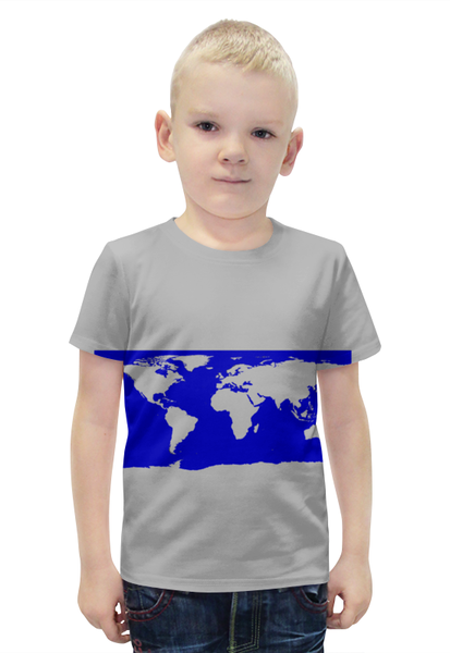 Заказать детскую футболку в Москве. Футболка с полной запечаткой для мальчиков Карта Мира от Виктор Гришин - готовые дизайны и нанесение принтов.