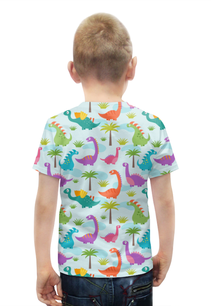 Заказать детскую футболку в Москве. Футболка с полной запечаткой для мальчиков Динозавры от Amerikanka - готовые дизайны и нанесение принтов.
