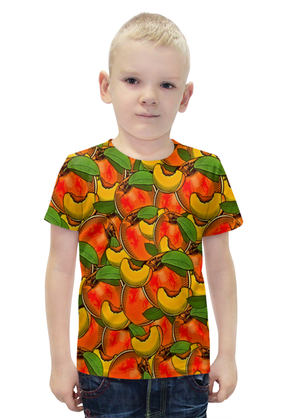 Заказать детскую футболку в Москве. Футболка с полной запечаткой для мальчиков Персик от THE_NISE  - готовые дизайны и нанесение принтов.