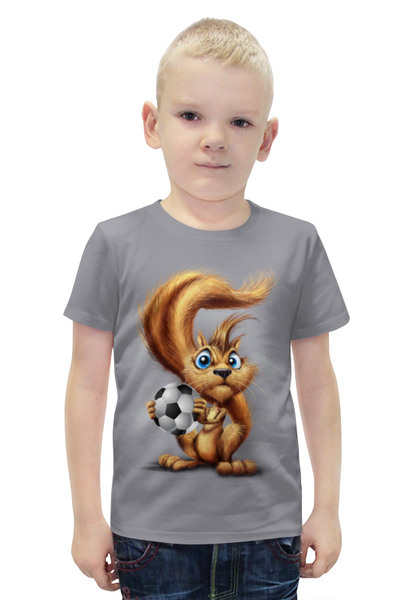 Заказать детскую футболку в Москве. Футболка с полной запечаткой для мальчиков Squirrel Football_ от balden - готовые дизайны и нанесение принтов.