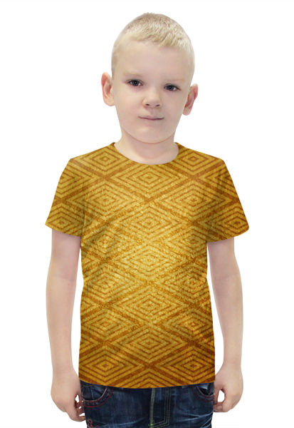 Заказать детскую футболку в Москве. Футболка с полной запечаткой для мальчиков золотой узор от THE_NISE  - готовые дизайны и нанесение принтов.