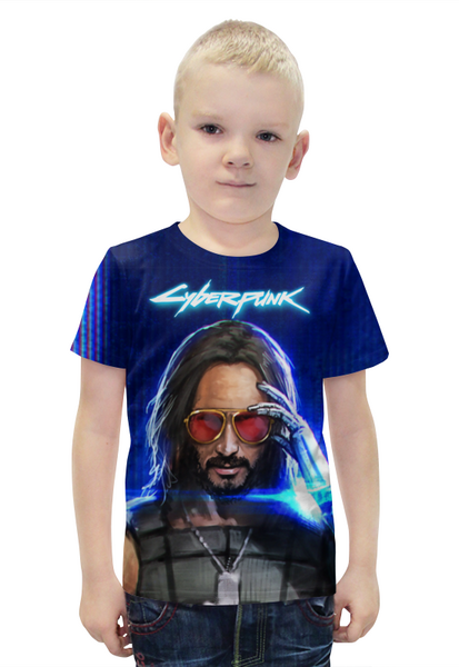 Заказать детскую футболку в Москве. Футболка с полной запечаткой для мальчиков CyberPunk•2077 от balden - готовые дизайны и нанесение принтов.