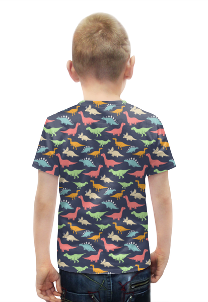 Заказать детскую футболку в Москве. Футболка с полной запечаткой для мальчиков Динозавры от Amerikanka - готовые дизайны и нанесение принтов.