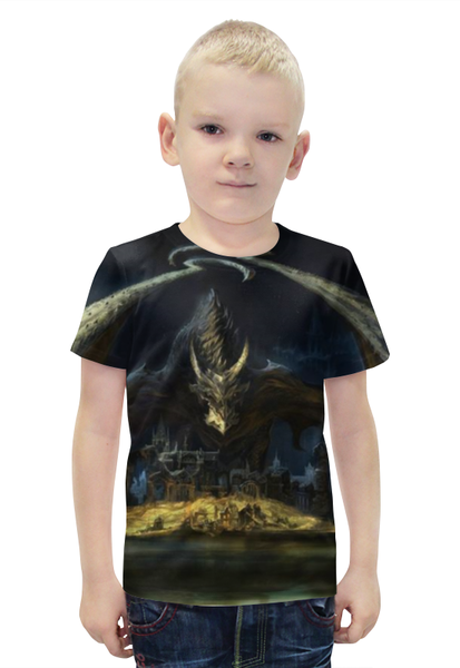 Заказать детскую футболку в Москве. Футболка с полной запечаткой для мальчиков Дракон от Dover - готовые дизайны и нанесение принтов.