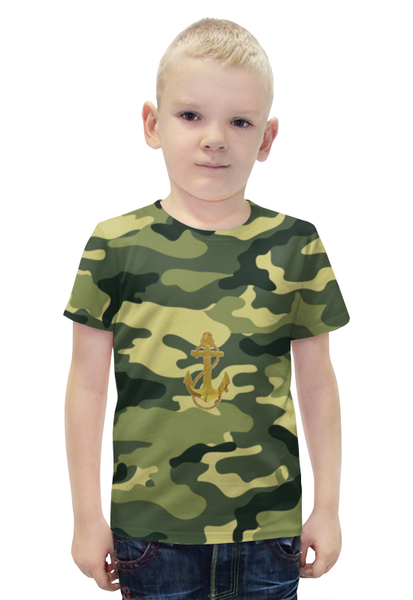 Заказать детскую футболку в Москве. Футболка с полной запечаткой для мальчиков Военно морской флот  от EDJEY  - готовые дизайны и нанесение принтов.