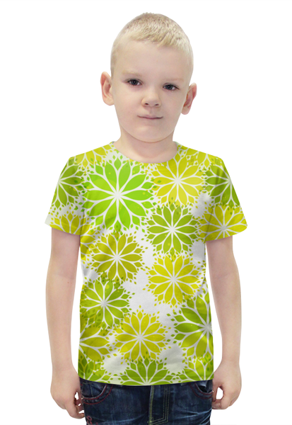 Заказать детскую футболку в Москве. Футболка с полной запечаткой для мальчиков Цветы  от THE_NISE  - готовые дизайны и нанесение принтов.