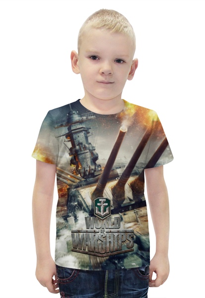 Заказать детскую футболку в Москве. Футболка с полной запечаткой для мальчиков World of Warships от Leichenwagen - готовые дизайны и нанесение принтов.