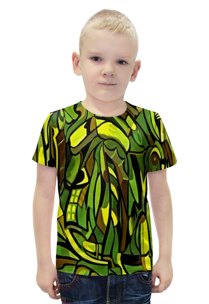 Заказать детскую футболку в Москве. Футболка с полной запечаткой для мальчиков Оттенки зеленого от THE_NISE  - готовые дизайны и нанесение принтов.