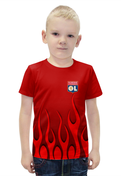 Заказать детскую футболку в Москве. Футболка с полной запечаткой для мальчиков Olympique Lyonnais от THE_NISE  - готовые дизайны и нанесение принтов.