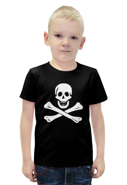 Заказать детскую футболку в Москве. Футболка с полной запечаткой для мальчиков "Весёлый Роджер - Jolly Roger" от Интернет-магазин "RockStoreOnline" - готовые дизайны и нанесение принтов.