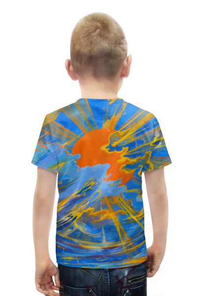 Заказать детскую футболку в Москве. Футболка с полной запечаткой для мальчиков Солнце от Максим Кашин - готовые дизайны и нанесение принтов.