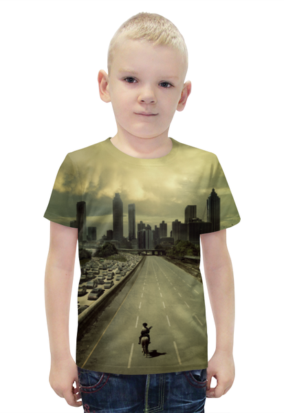 Заказать детскую футболку в Москве. Футболка с полной запечаткой для мальчиков The Walking Dead от skynatural - готовые дизайны и нанесение принтов.