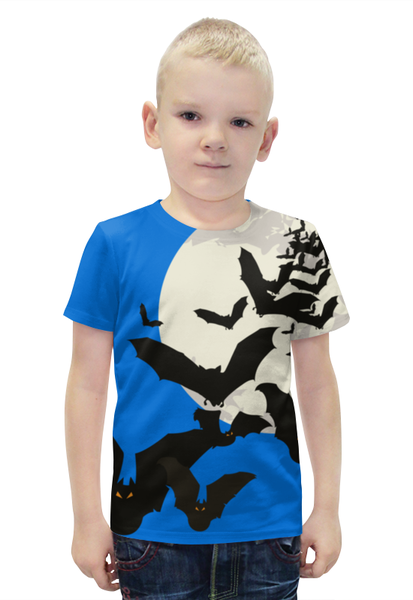 Заказать детскую футболку в Москве. Футболка с полной запечаткой для мальчиков Летучие мыши от galaxy secret - готовые дизайны и нанесение принтов.