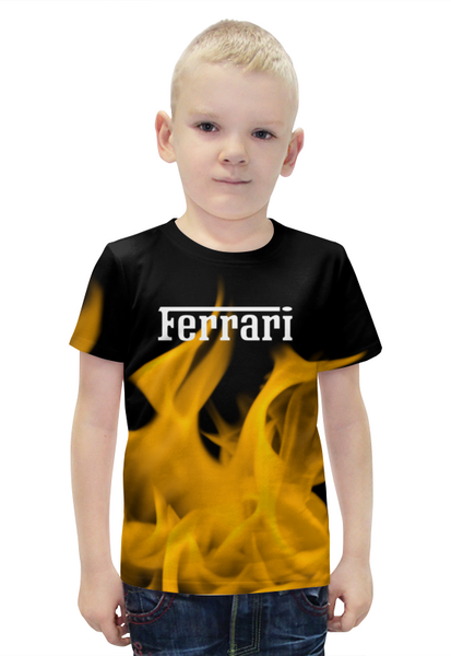 Заказать детскую футболку в Москве. Футболка с полной запечаткой для мальчиков Ferrari от THE_NISE  - готовые дизайны и нанесение принтов.