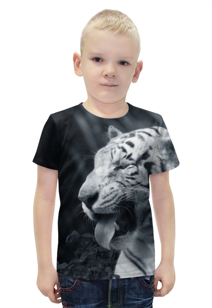 Заказать детскую футболку в Москве. Футболка с полной запечаткой для мальчиков Белый тигр от THE_NISE  - готовые дизайны и нанесение принтов.