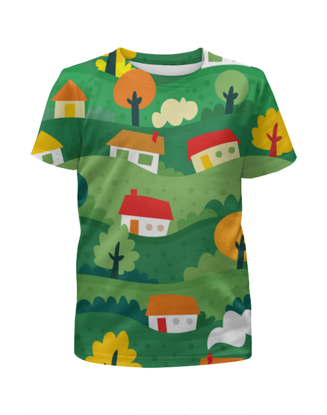 Заказать детскую футболку в Москве. Футболка с полной запечаткой для мальчиков Neighborhood от Niq=D - готовые дизайны и нанесение принтов.