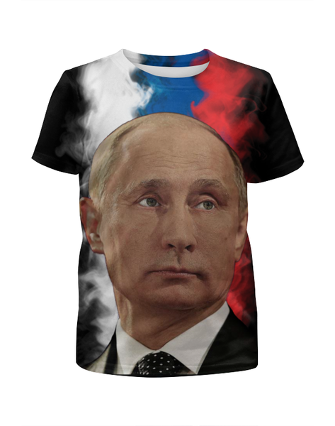 Заказать детскую футболку в Москве. Футболка с полной запечаткой для мальчиков Путин Патриот Страны от Leichenwagen - готовые дизайны и нанесение принтов.
