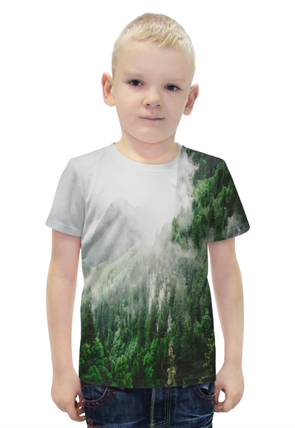 Заказать детскую футболку в Москве. Футболка с полной запечаткой для мальчиков Туманные горы от THE_NISE  - готовые дизайны и нанесение принтов.