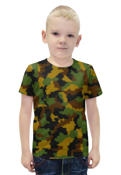 Заказать детскую футболку в Москве. Футболка с полной запечаткой для мальчиков Камуфляжный от THE_NISE  - готовые дизайны и нанесение принтов.