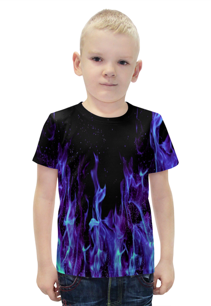 Заказать детскую футболку в Москве. Футболка с полной запечаткой для мальчиков Синий огонь от THE_NISE  - готовые дизайны и нанесение принтов.