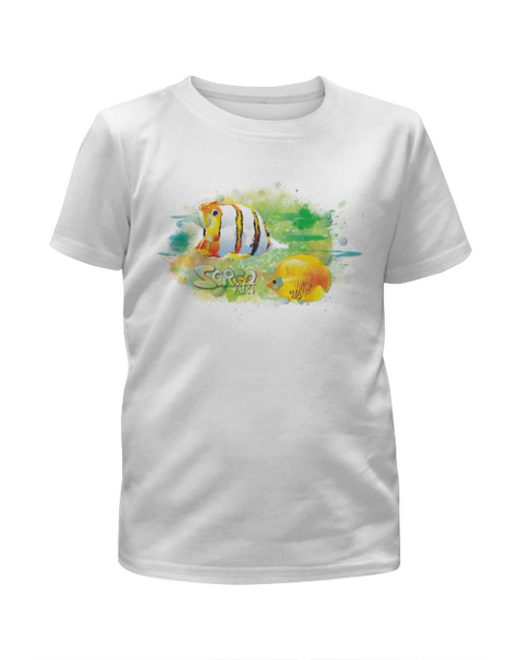 Заказать детскую футболку в Москве. Футболка с полной запечаткой для мальчиков с тропическими рыбками от Zorgo-ART. от Zorgo-Art  - готовые дизайны и нанесение принтов.