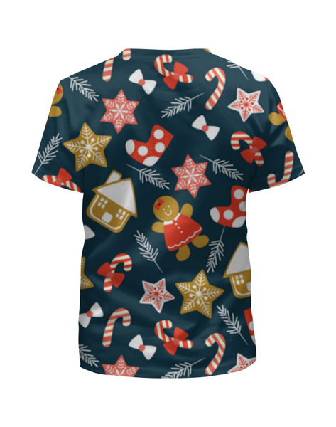 Заказать детскую футболку в Москве. Футболка с полной запечаткой для мальчиков Новогодняя  от T-shirt print  - готовые дизайны и нанесение принтов.