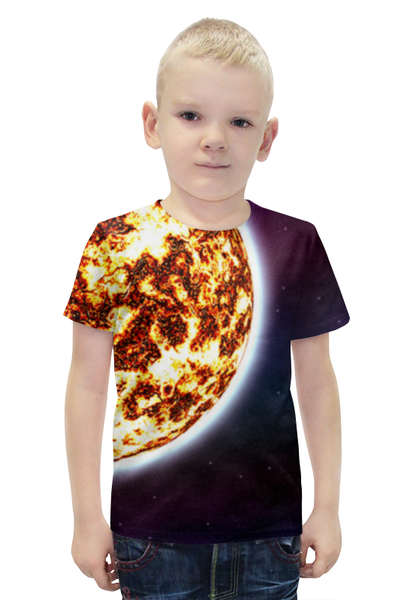 Заказать детскую футболку в Москве. Футболка с полной запечаткой для мальчиков Наш Мир от The Spaceway  - готовые дизайны и нанесение принтов.